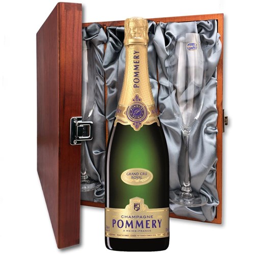 Pommery Grand Cru Vintage 2009 Champagne 75cl And Flutes In Luxury Presentation Box